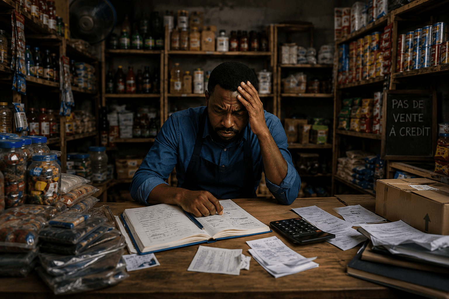 Commerçant face aux difficultés de gestion